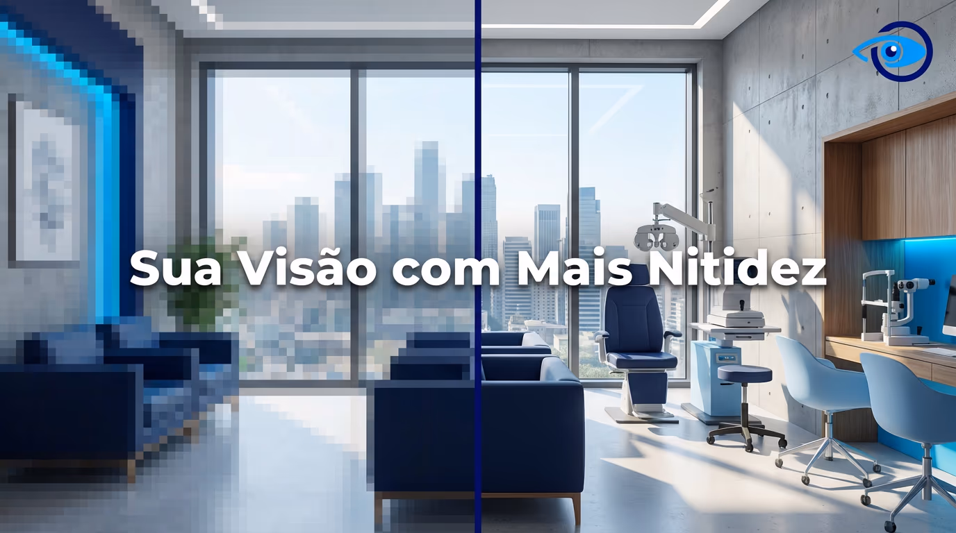 Interior do consultório da Ortolan Oftalmologia com equipamentos modernos.